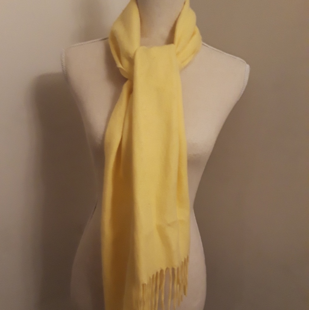 Yellow fuzzy scarf